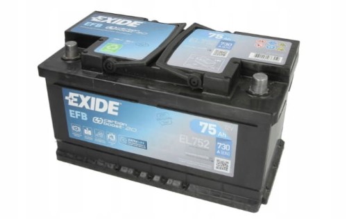 Akumulator rozruchowy EFB Exide 12V 75Ah 730A P+