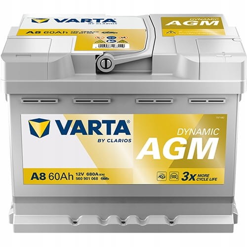 Akumulator 12V 60Ah 680A Varta Dynamic AGM nowość produkcja 2025 rozruchowy