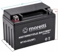 Akumulator do skutera, do quada, do kosiarki 8Ah 12V Moretti AGM/GEL MTX9