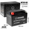 Akumulator do skutera, do quada, do kosiarki 8Ah 12V Moretti AGM/GEL MTX9