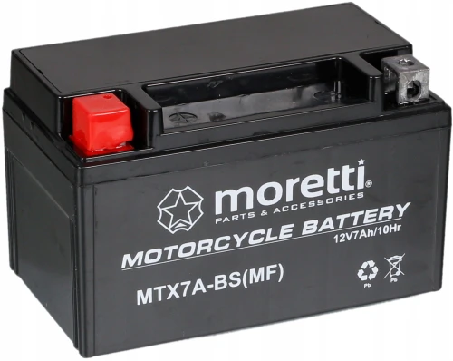 Akumulator do skutera, do quada, do kosiarki 7Ah 12V Moretti AGM/GEL MTX7A