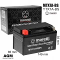Akumulator do skutera, do quada, do kosiarki 7Ah 12V Moretti AGM/GEL MTX7A