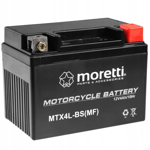 Akumulator do skutera 50cc 4Ah 12V Moretti MTX4L akumulator motocyklowy AGM