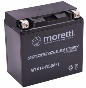 Akumulator motocyklowy skuter quad kosiarka 12Ah AGM / GEL MTX14-BS Moretti