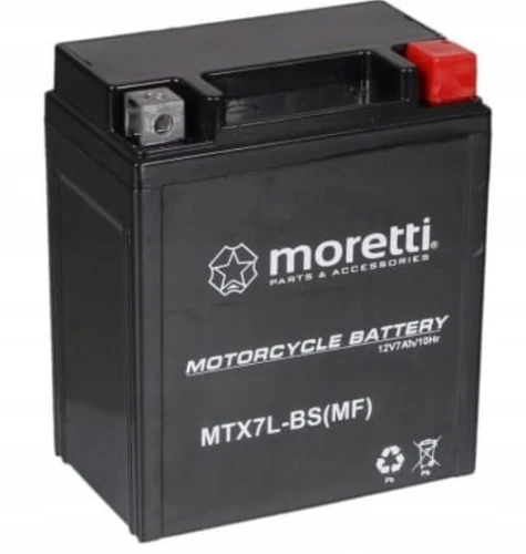 Akumulator do skutera 7Ah 12V MTX7L-BS Moretti akumulator do quada kosiarki