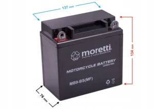 Akumulator do quada, do skutera, do kosiarki 9Ah Moretti AGM/GEL 130A MB9