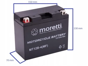 Akumulator motocyklowy 12V 10Ah MT12B do skutera quada MORETTI