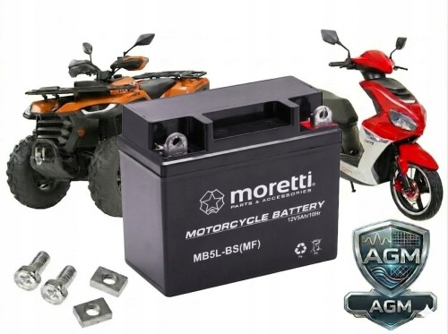 Akumulator 12V 5Ah AGM YB5L-B Moretti MB5L Simson MZ Yamaha Skuter Zalany