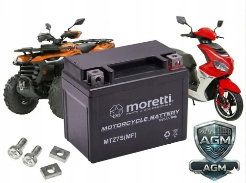 Akumulator 12V 6Ah AGM YTZ7S Moretti MTZ7S Motocykl Skuter Zalany Mocny