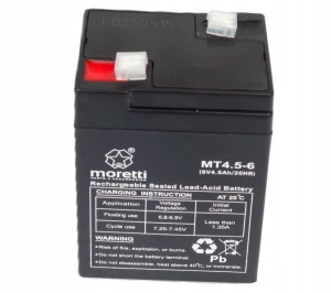 Akumulator 6V 4.5Ah AGM Moretti MT4.5-6 Simson Jawka Zabawki Autka Świeży