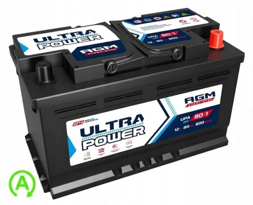 Akumulator AGM 12V 80Ah Ultra Power Megatex Bez Zwrotu Starego start - stop