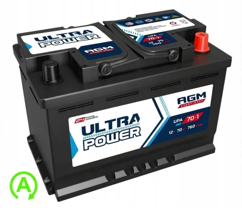 Akumulator AGM 12V 70Ah Ultra Power Megatex Bez Zwrotu Starego start - stop