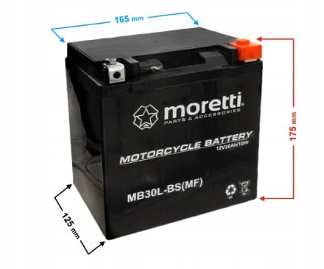 Akumulator do motocykla, quada 30Ah Moretti AGM/GEL MB30L