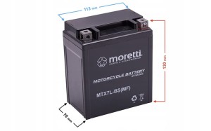 Akumulator do skutera 7Ah 12V MTX7L-BS Moretti 2025r