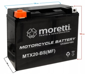 Akumulator motocyklowy 20Ah 12V MTX20-BS do motocykla MORETTI 2025r