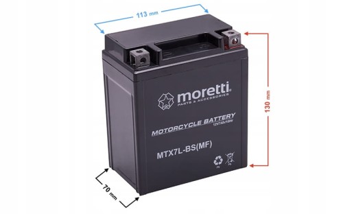 Akumulator do skutera 7Ah 12V MTX7L-BS Moretti 2025r